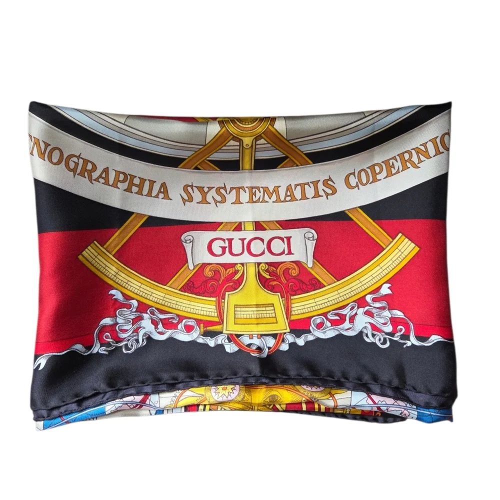 Gucci Vintage Zodiac Silk Scarf Carré 34" Astrology Made in Italy - Picture 15 of 16